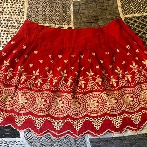 I am selling the red and white detailed skirt, it has no shorts or pockets